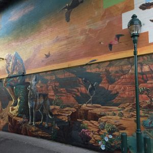 The beautiful mural on the side of the Orpheum Theater in Flagstaff, Az.